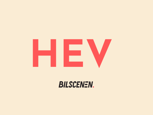 HEV mild hybrid logo rød beige | Bilscenen Esbjerg | Autoriseret Kia & Hyundai værksted