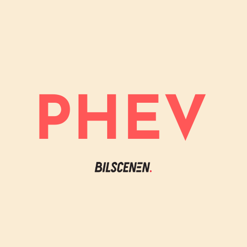 PHEV plug-in hybrid logo rød beige | Bilscenen Esbjerg | Autoriseret Kia & Hyundai værksted